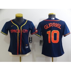 Women Houston Astros 10 Yuli Gurriel 2022 Navy City Connect Stitched Jersey 28Run Small 2