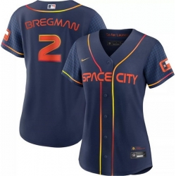 Women Houston Astros 2 Alex Bregman 2022 Navy City Connect Stitched Jersey