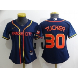 Women Houston Astros 30 Kyle Tucker 2022 Navy City Connect Stitched Jersey 28Run Small 2