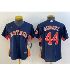 Women Houston Astros 44 Yordan Alvarez Navy With Patch Cool Base Stitched Baseball Jersey