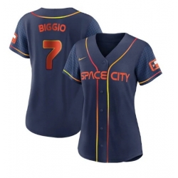 Women Houston Astros 7 Craig Biggio 2022 Navy City Connect Stitched Jersey 28Run Small 2