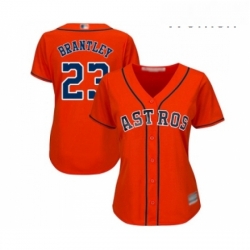 Womens Houston Astros 23 Michael Brantley Authentic Orange Alternate Cool Base Baseball Jersey 