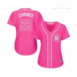 Womens Houston Astros 28 Robinson Chirinos Authentic Pink Fashion Cool Base Baseball Jersey 