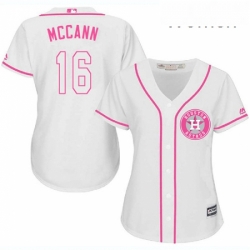 Womens Majestic Houston Astros 16 Brian McCann Authentic White Fashion Cool Base MLB Jersey