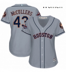 Womens Majestic Houston Astros 43 Lance McCullers Replica Grey Road 2017 World Series Champions Cool Base MLB Jersey