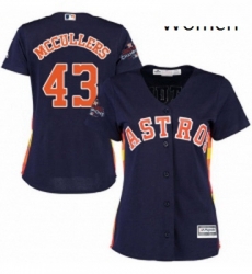 Womens Majestic Houston Astros 43 Lance McCullers Replica Navy Blue Alternate 2017 World Series Champions Cool Base MLB Jersey