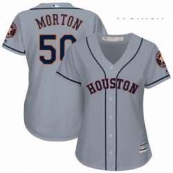 Womens Majestic Houston Astros 50 Charlie Morton Authentic Grey Road Cool Base MLB Jersey 