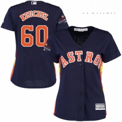 Womens Majestic Houston Astros 60 Dallas Keuchel Authentic Navy Blue Alternate 2017 World Series Champions Cool Base MLB Jersey