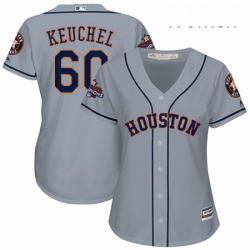 Womens Majestic Houston Astros 60 Dallas Keuchel Replica Grey Road 2017 World Series Champions Cool Base MLB Jersey