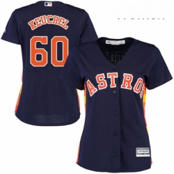 Womens Majestic Houston Astros 60 Dallas Keuchel Replica Navy Blue Alternate Cool Base MLB Jersey