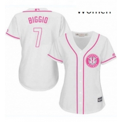 Womens Majestic Houston Astros 7 Craig Biggio Replica White Fashion Cool Base MLB Jersey