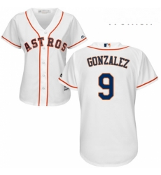 Womens Majestic Houston Astros 9 Marwin Gonzalez Authentic White Home Cool Base MLB Jersey 