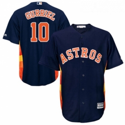 Youth Majestic Houston Astros 10 Yuli Gurriel Authentic Navy Blue Alternate Cool Base MLB Jersey 