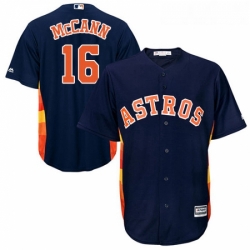 Youth Majestic Houston Astros 16 Brian McCann Replica Navy Blue Alternate Cool Base MLB Jersey