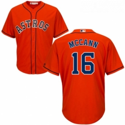 Youth Majestic Houston Astros 16 Brian McCann Replica Orange Alternate Cool Base MLB Jersey