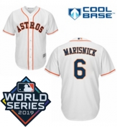 Youth Majestic Houston Astros 6 Jake Marisnick White Home Cool Base Sitched 2019 World Series Patch jersey