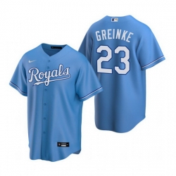 Men Kansas City Royals 23 Zack Greinke Light Blue Cool Base Stitched jersey