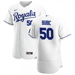 Men Kansas City Royals 50 Kris Bubic Men Nike White Home 2020 Flex Base Player MLB Jersey