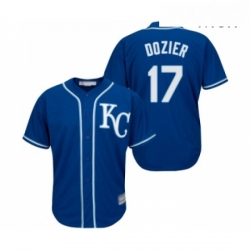 Mens Kansas City Royals 17 Hunter Dozier Replica Blue Alternate 2 Cool Base Baseball Jersey 