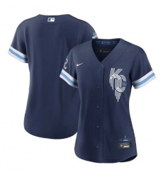 Women Kansas City Royals Blank 2022 Navy City Connect Cool Base Stitched Jersey 28Run Small 2