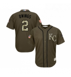 Youth Kansas City Royals 2 Chris Owings Authentic Green Salute to Service Baseball Jersey 