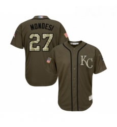 Youth Kansas City Royals 27 Adalberto Mondesi Authentic Green Salute to Service Baseball Jersey 