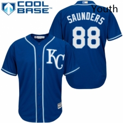 Youth Majestic Kansas City Royals 88 Michael Saunders Replica Blue Alternate 2 Cool Base MLB Jersey 