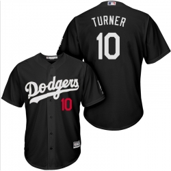 Dodgers 10 Justin Turner Black Turn Back The Clock Cool Base Jersey