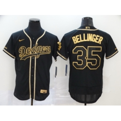 Dodgers 35 Cody Bellinger Black Gold 2020 Nike Flexbase Jersey