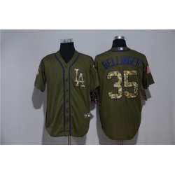 Dodgers 35 Cody Bellinger Olive 2020 Nike Cool Base Jersey