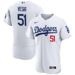 Los Angeles Dodgers Alex Vesia #51 White Flex Base Stitched Home Jersey