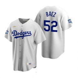 Men Brooklyn Los Angeles Dodgers 52 Pedro Baez White 2020 World Series Champions Cooperstown Collection Jersey