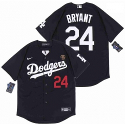 Men Dodgers 24 Kobe Bryant Black Cool Base Stitched MLB Jersey