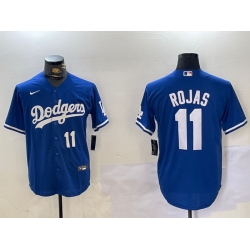 Men Los Angeles Dodgers 11 Miguel Rojas Royal Cool Base Stitched Baseball Jersey 3