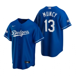 Men Los Angeles Dodgers 13 Max Muncy Royal 2020 World Series Champions Replica Jersey