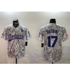 Men Los Angeles Dodgers 17 Shohei Ohtani 2024 Arctic Camo Stitched Baseball Jersey