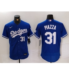 Men Los Angeles Dodgers 31 Mike Piazza Blue Flex Base Stitched Baseball Jersey 1