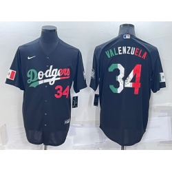 Men Los Angeles Dodgers 34 Toro Valenzuela Black Mexico Cool Base Stitched Baseball Jersey