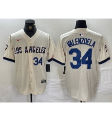 Men Los Angeles Dodgers 34 Toro Valenzuela Cream Stitched Baseball Jersey 7