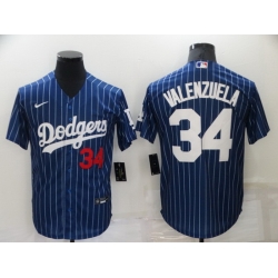 Men Los Angeles Dodgers 34 Toro Valenzuela Navy Cool Base Stitched jersey