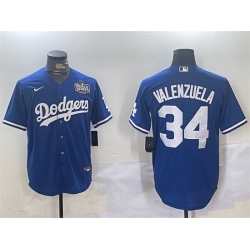 Men Los Angeles Dodgers 34 Toro Valenzuela Royal 2024 World Series Cool Base Stitched Baseball Jersey