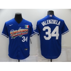 Men Los Angeles Dodgers 34 Toro Valenzuela Royal Stitched Baseball jersey