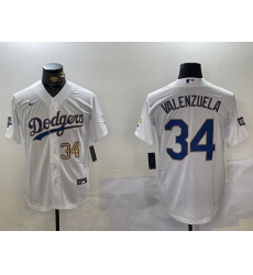 Men Los Angeles Dodgers 34  White Gold Championship Cool Base Stitched Jersey 1