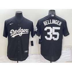 Men Los Angeles Dodgers 35 Cody Bellinger Black Cool Base Stitched Jerseyys 