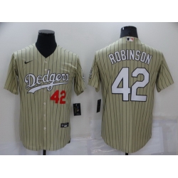 Men Los Angeles Dodgers 42 Jackie Robinson Cream Cool Base Stitched jersey