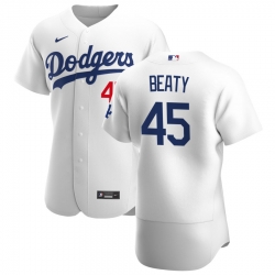 Men Los Angeles Dodgers 45 Matt Beaty Men Nike White Home 2020 Flex Base Player MLB Jersey