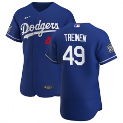 Men Los Angeles Dodgers 49 Blake Treinen Men Nike Royal Alternate 2020 World Series Bound Flex Base Player MLB Jersey