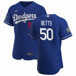 Men Los Angeles Dodgers 50 Mookie Betts Men Nike Royal Alternate 2020 World Series Bound Flex Base Player MLB Jersey