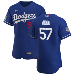 Men Los Angeles Dodgers 57 Alex Wood Men Nike Royal Alternate 2020 World Series Bound Flex Base Player MLB Jersey