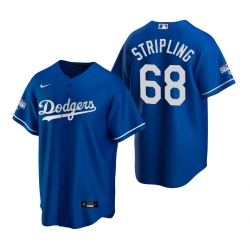 Men Los Angeles Dodgers 68 Ross Stripling Royal 2020 World Series Champions Replica Jersey